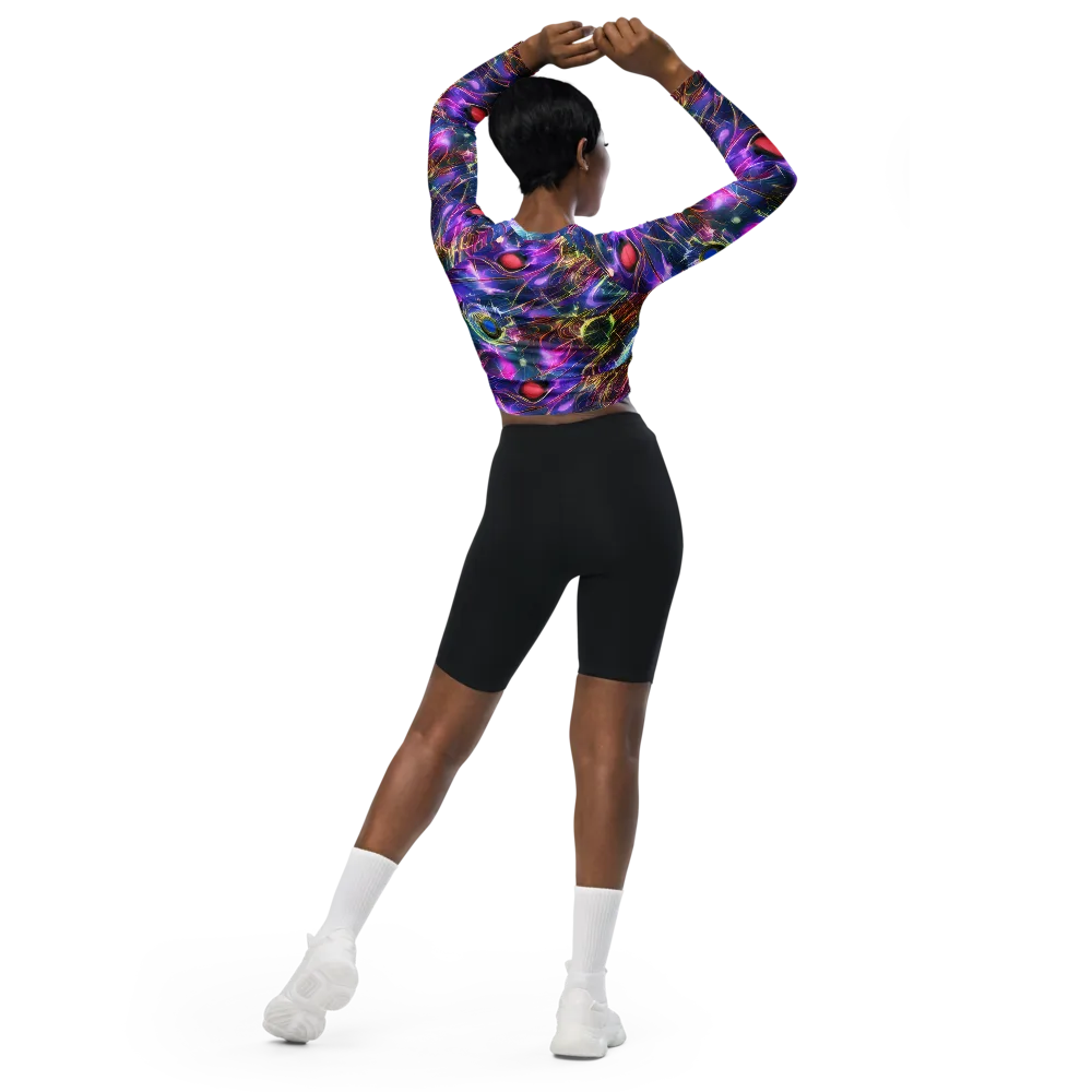 Plasma Drift on Long Sleeve Crop Top — Back