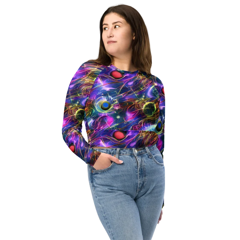 Plasma Drift on Long Sleeve Crop Top — Front