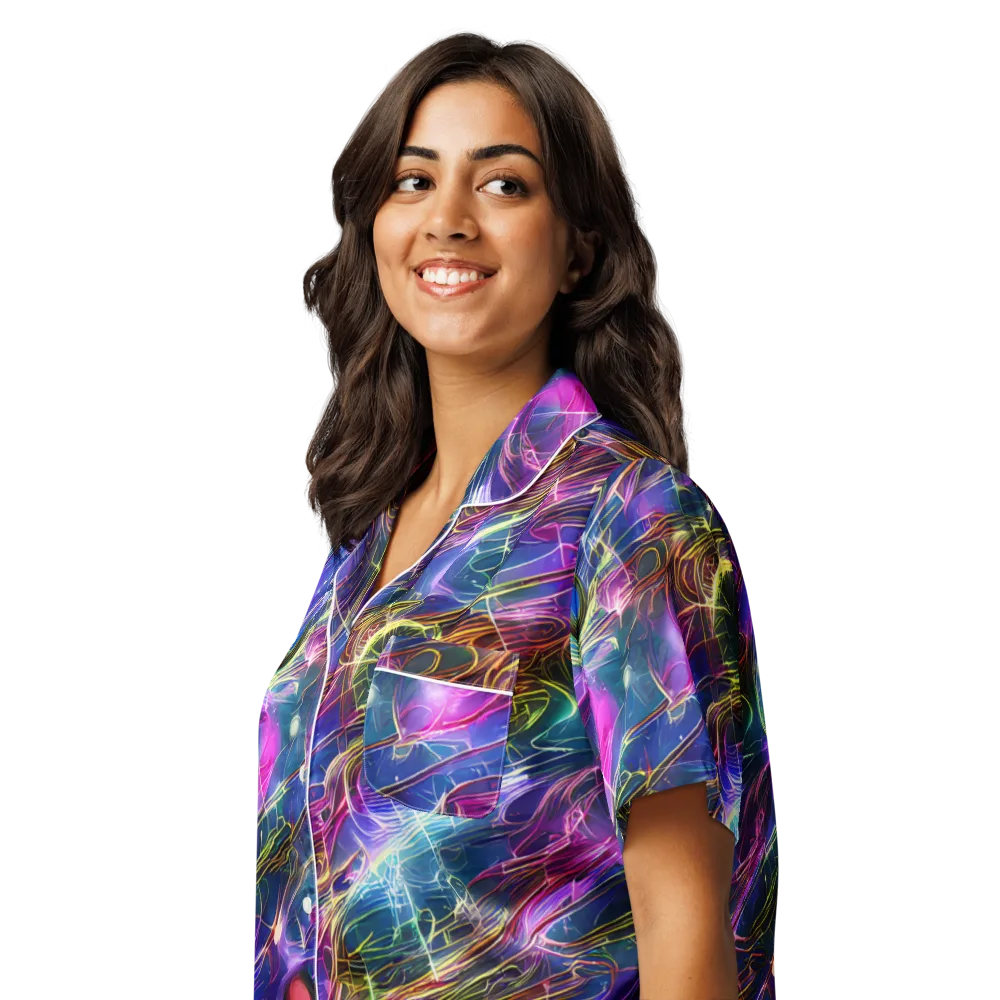 Plasma Drift on Women's Short Sleeve Pajama Top — Left Front