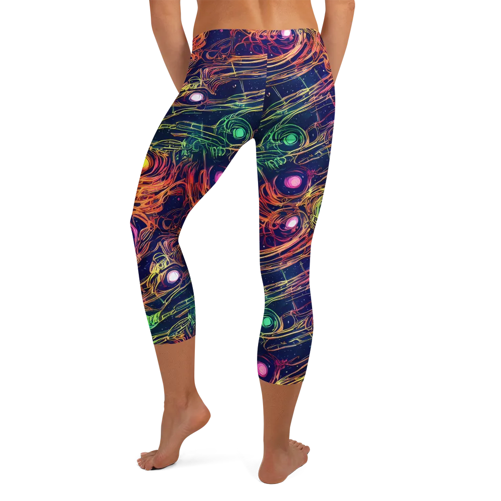 Stellar Circuit on Capri Leggings — Back