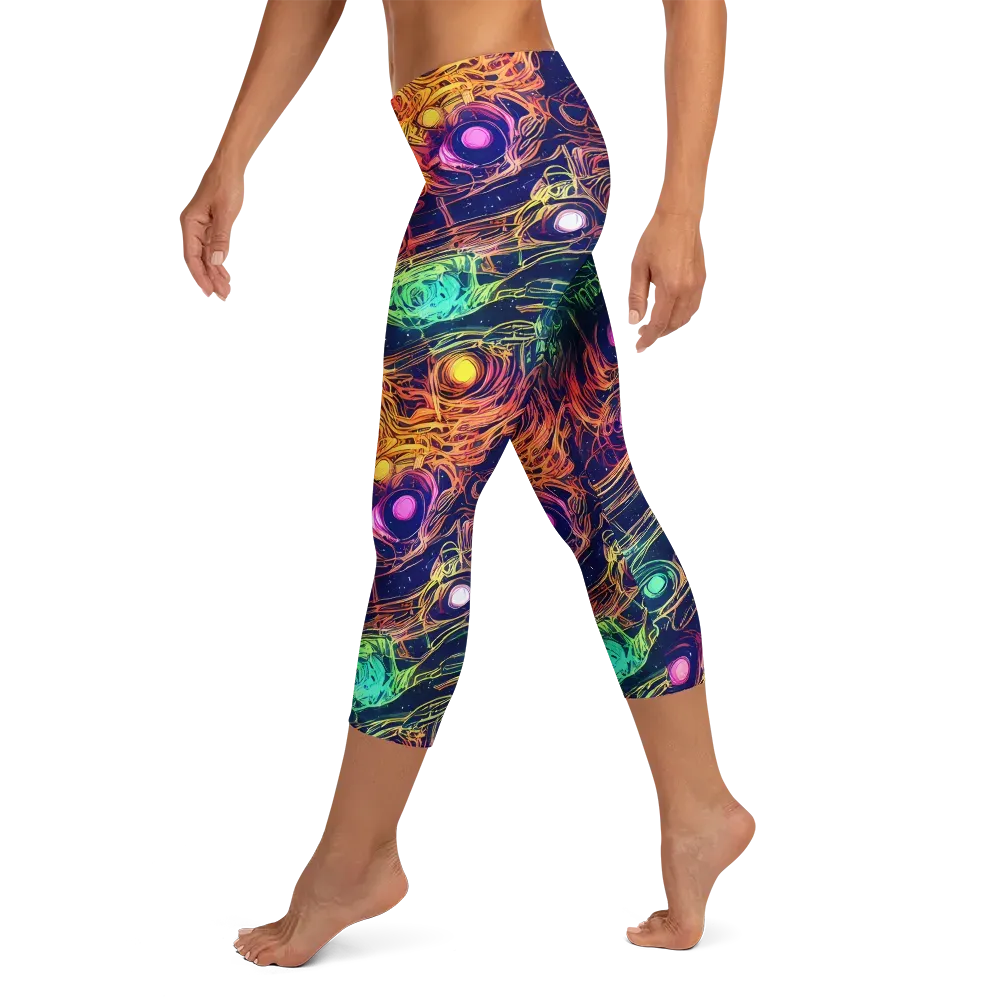 Stellar Circuit on Capri Leggings — Left