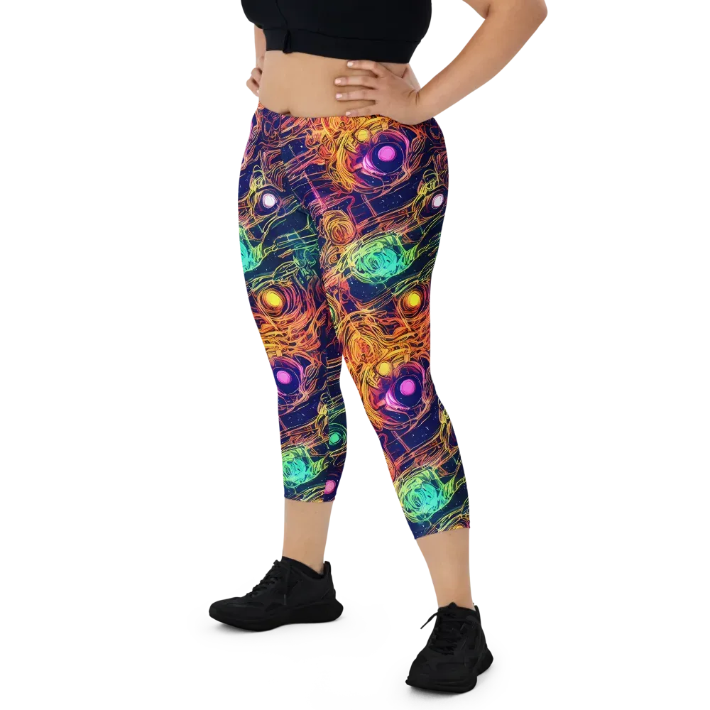 Stellar Circuit on Capri Leggings — Front