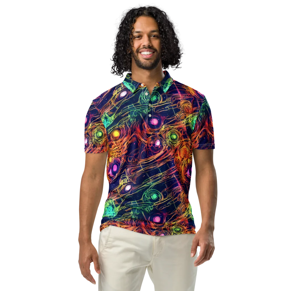 Stellar Circuit on Men's Slim Fit Polo Shirt — Front