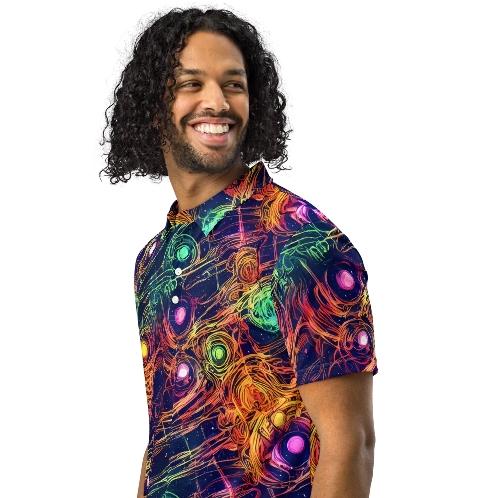 Stellar Circuit on Men's Slim Fit Polo Shirt — Left Front