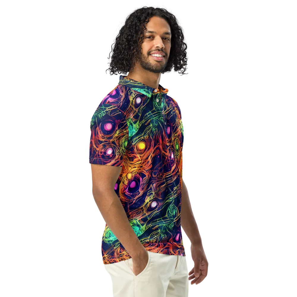 Stellar Circuit on Men's Slim Fit Polo Shirt — Right Front
