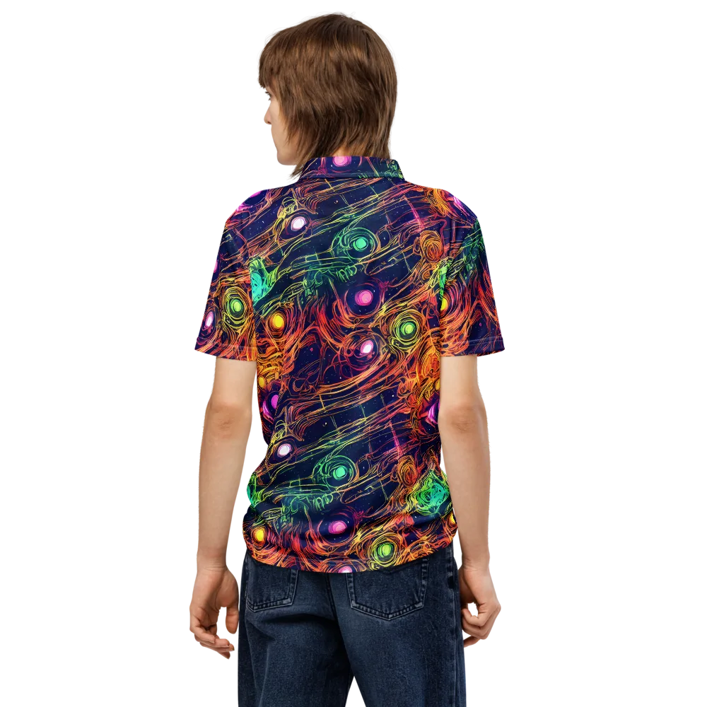 Stellar Circuit on Men's Slim Fit Polo Shirt — Back