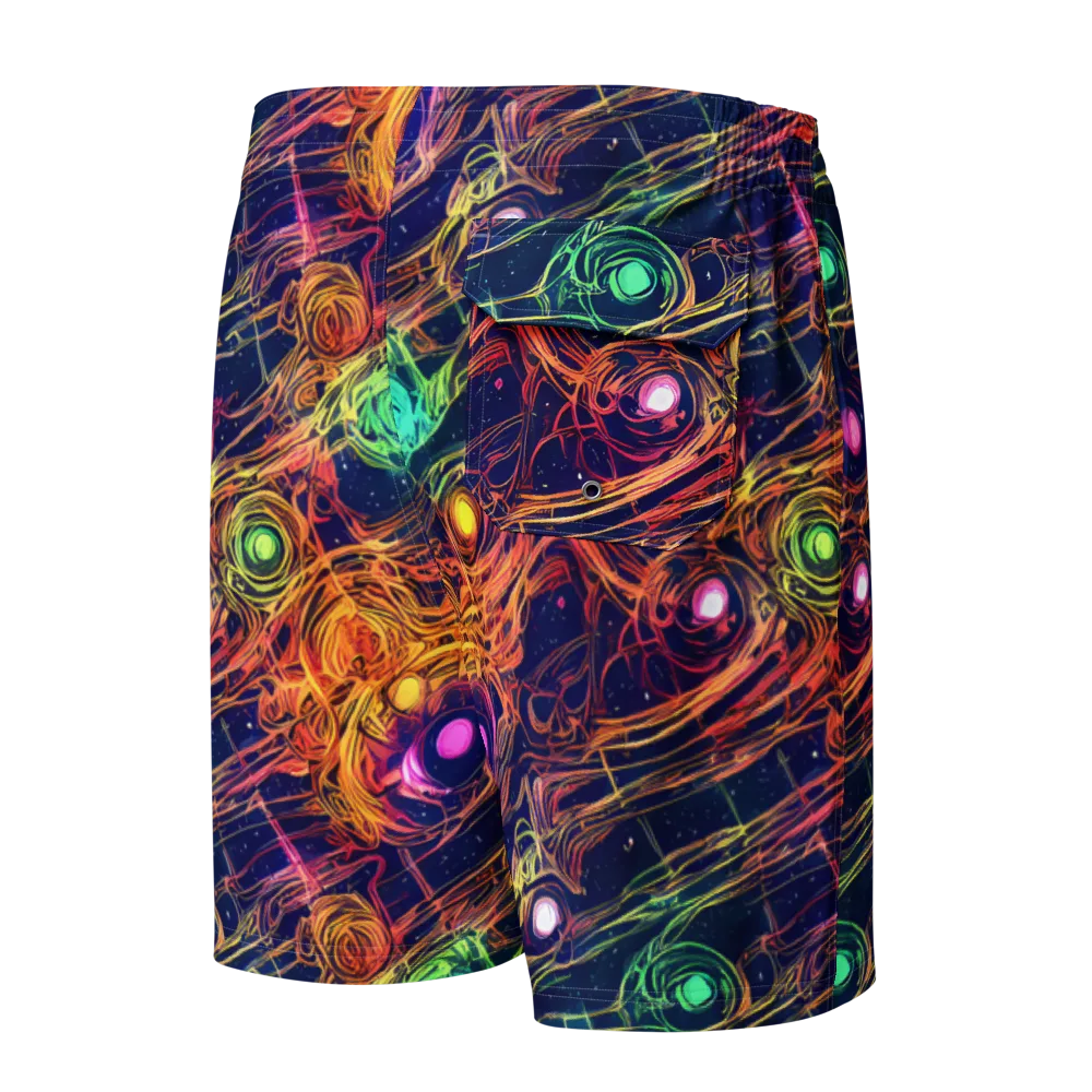 Stellar Circuit on Men's Board Shorts — Back