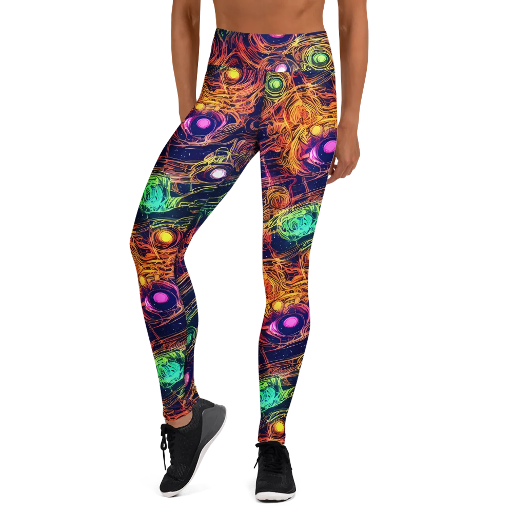 Stellar Circuit on Yoga Leggings — Front