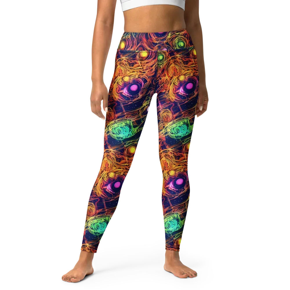 Stellar Circuit on Yoga Leggings — Front
