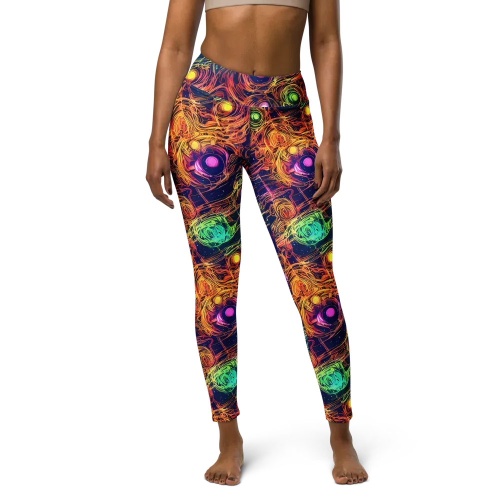 Stellar Circuit on Yoga Leggings — Front
