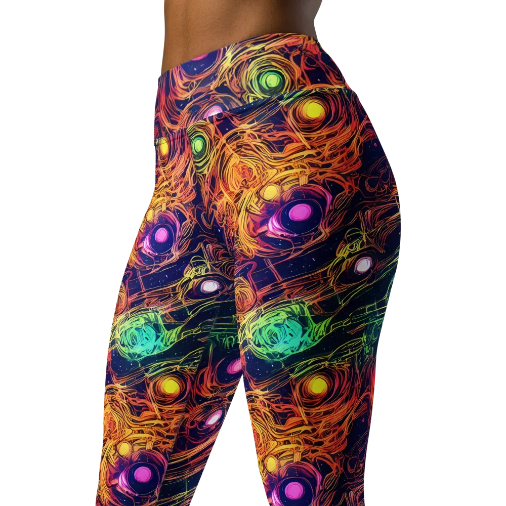 Stellar Circuit on Yoga Leggings — Left Front