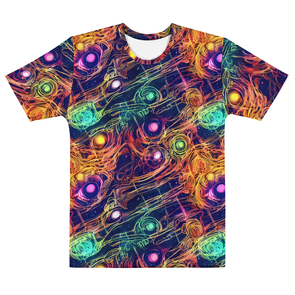 Stellar Circuit on Men's Cotton Crew Neck T-Shirt — Front