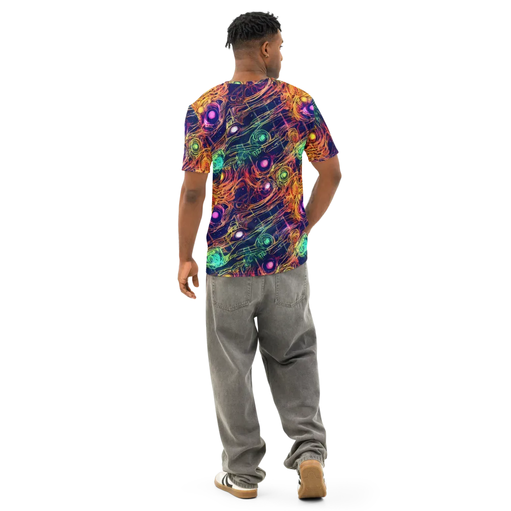 Stellar Circuit on Men's Cotton Crew Neck T-Shirt — Back