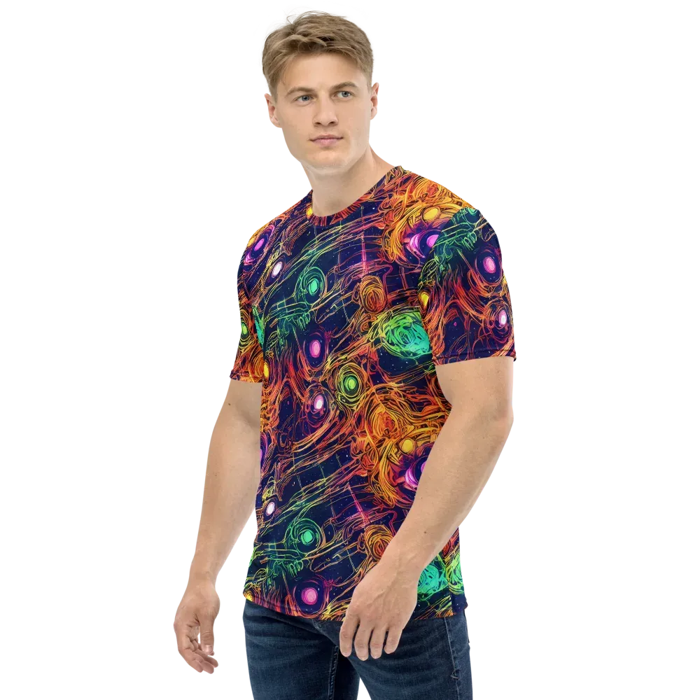 Stellar Circuit on Men's Crew Neck T-Shirt — Left