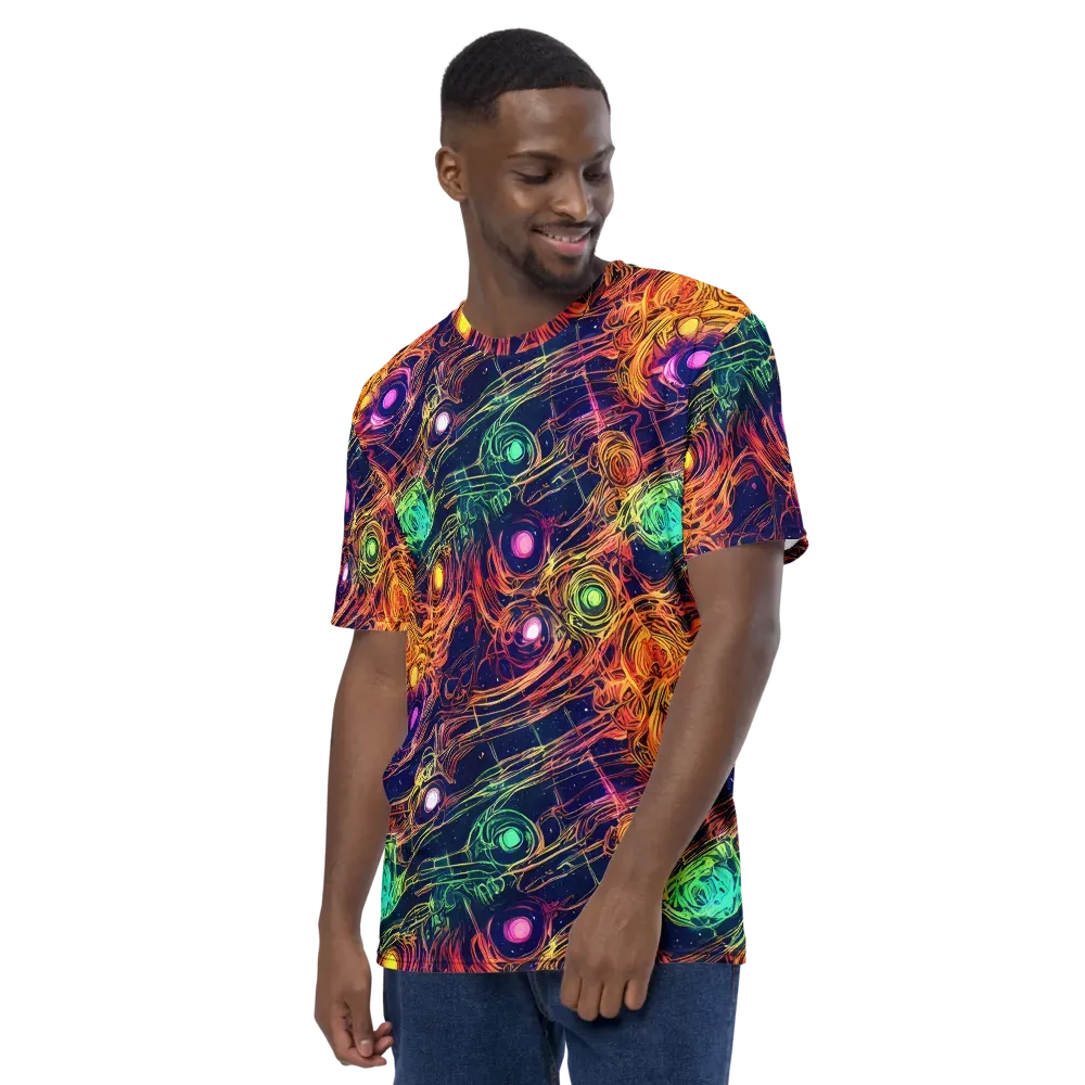 Stellar Circuit on Men's Crew Neck T-Shirt — Left