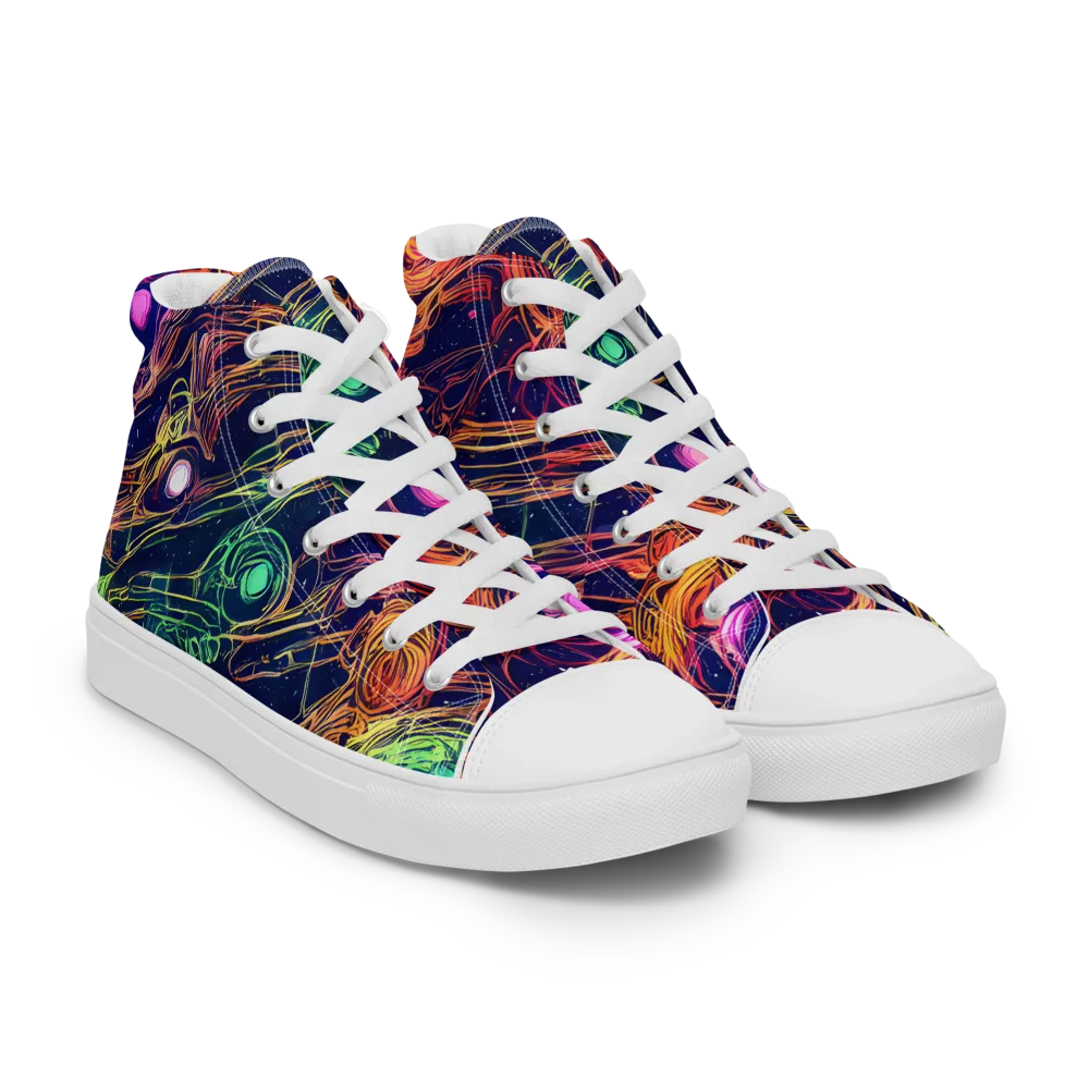 Stellar Circuit on Men's High Top Canvas Shoes — Right Front