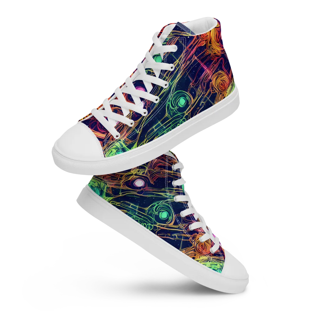 Stellar Circuit on Men's High Top Canvas Shoes — Front