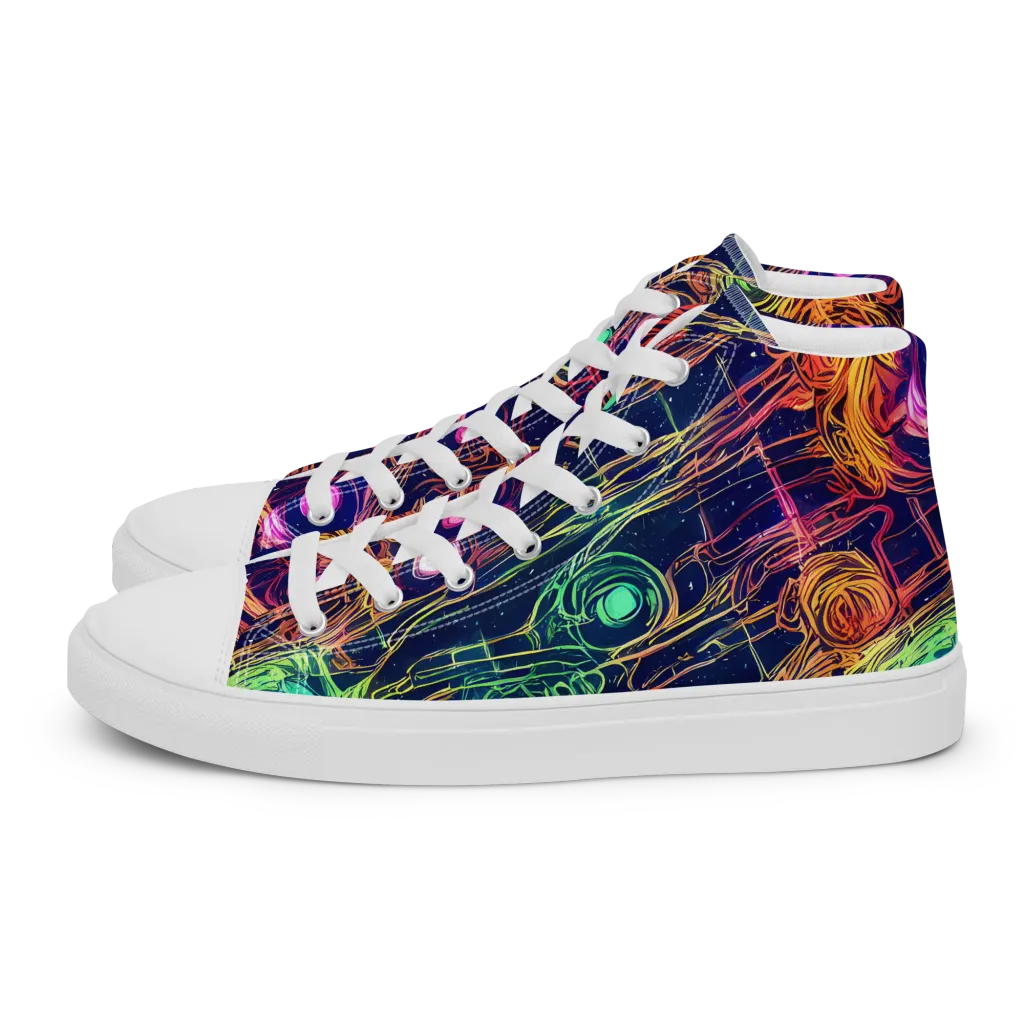 Stellar Circuit on Women's High Top Canvas Shoes — Left