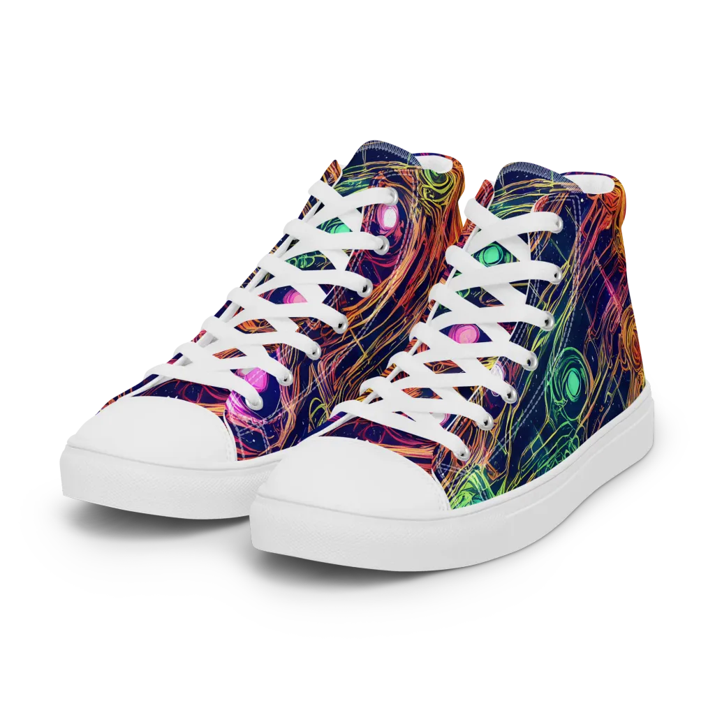 Stellar Circuit on Women's High Top Canvas Shoes — Left Front