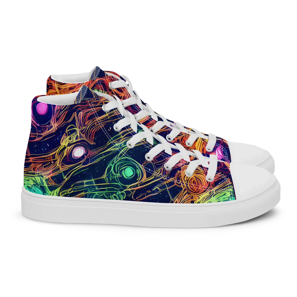 Stellar Circuit on Women's High Top Canvas Shoes — Right