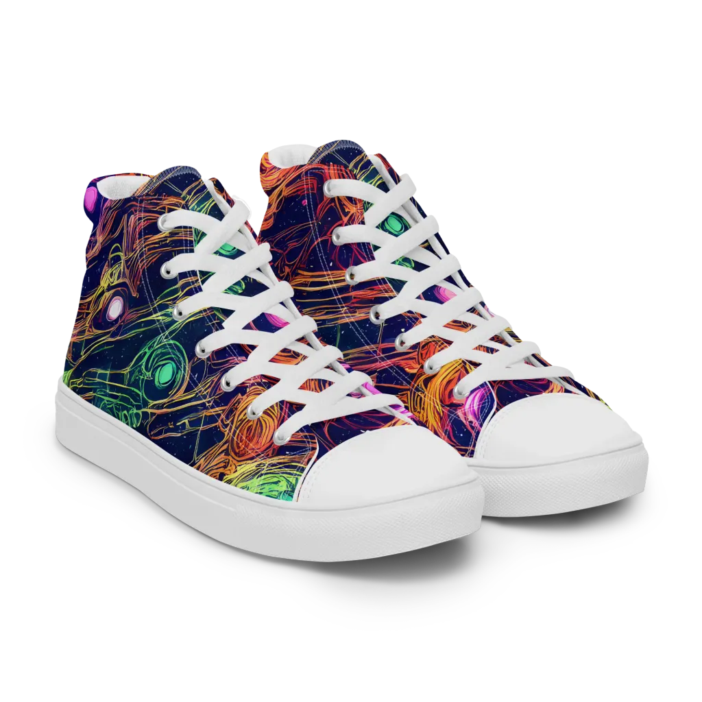Stellar Circuit on Women's High Top Canvas Shoes — Right Front