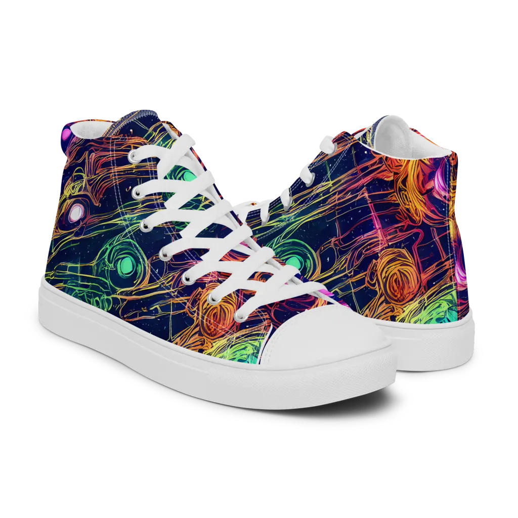 Stellar Circuit on Women's High Top Canvas Shoes — Right