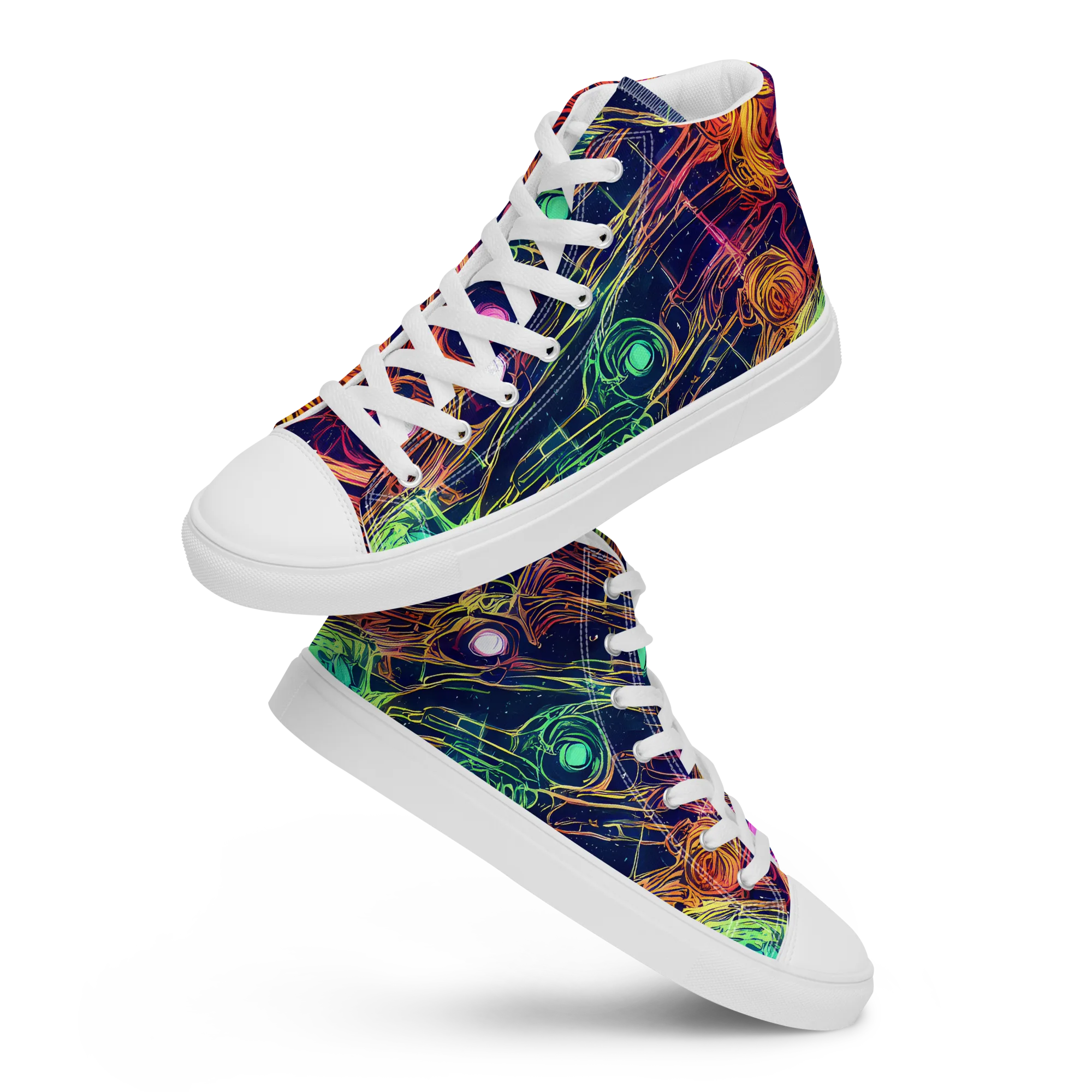 Stellar Circuit on Women's High Top Canvas Shoes — Front