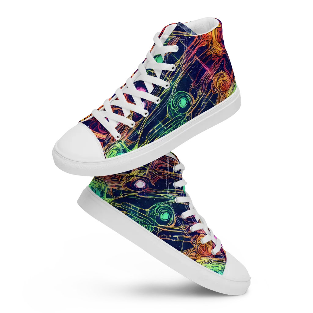 Stellar Circuit on Women's High Top Canvas Shoes — Front