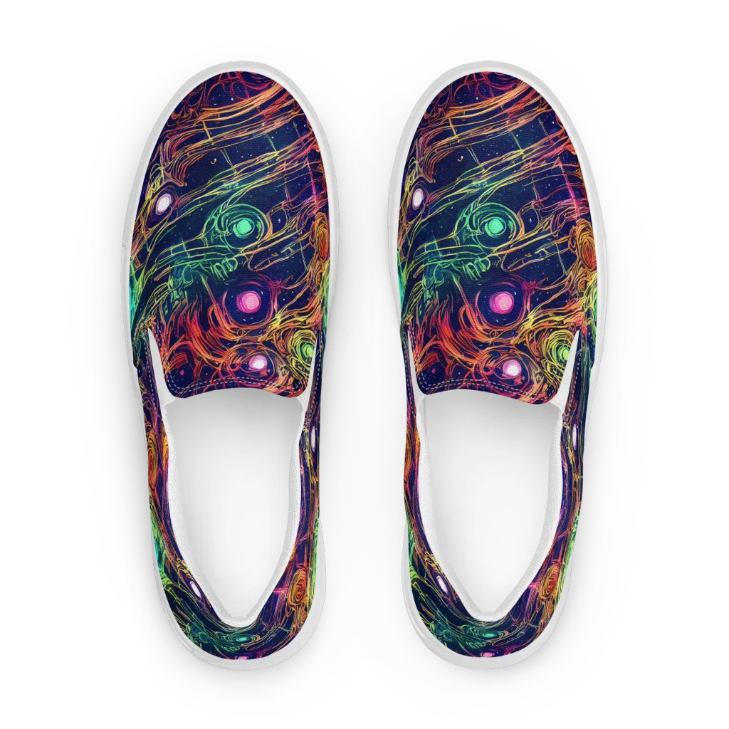 Stellar Circuit on Men's Slip-On Canvas Shoes — Front