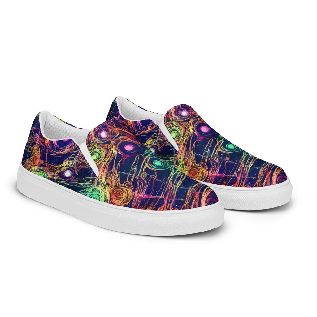 Stellar Circuit on Men's Slip-On Canvas Shoes — Right Front