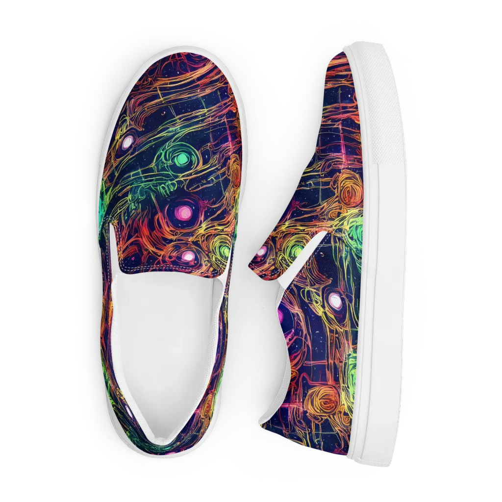 Stellar Circuit on Men's Slip-On Canvas Shoes — Front