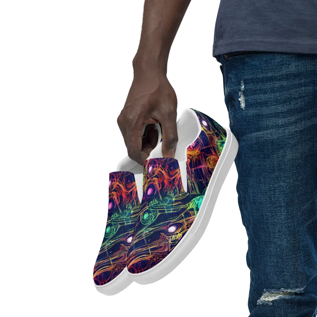 Stellar Circuit on Men's Slip-On Canvas Shoes — Left Front