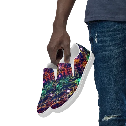 Stellar Circuit on a Men's Slip-On Canvas Shoes