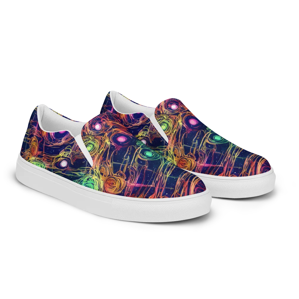 Stellar Circuit on Women's Slip-On Canvas Shoes — Right Front