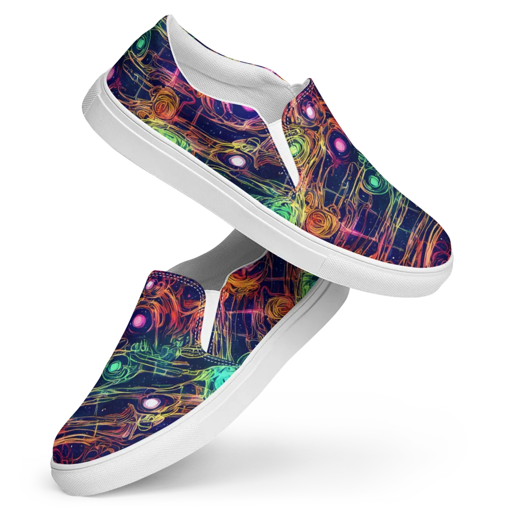 Stellar Circuit on Women's Slip-On Canvas Shoes — Front