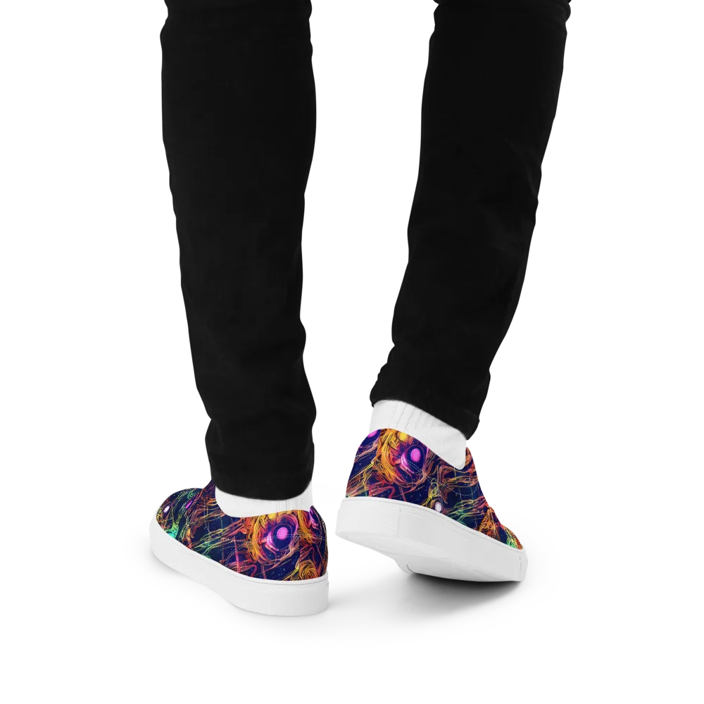 Stellar Circuit on Men's Lace-Up Canvas Shoes — Back
