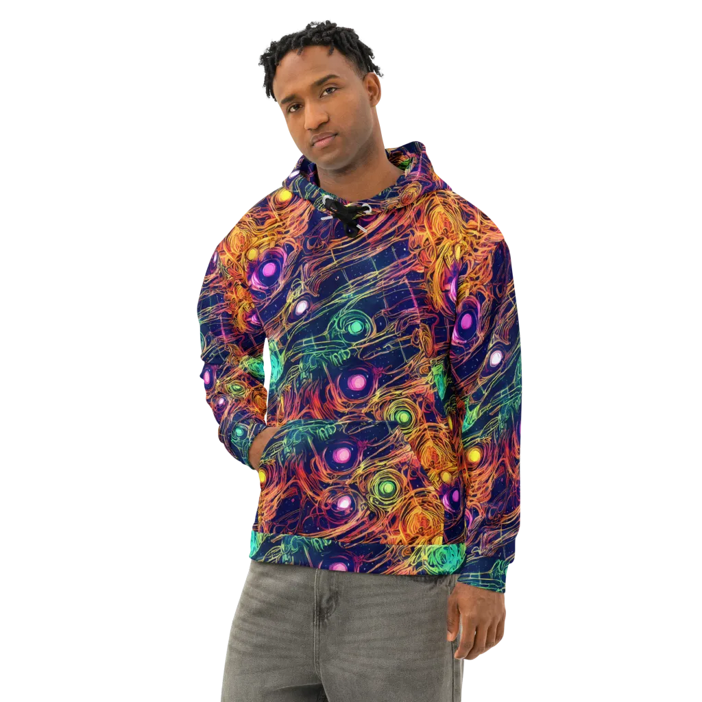 Stellar Circuit on Cotton Hoodie — Left Front