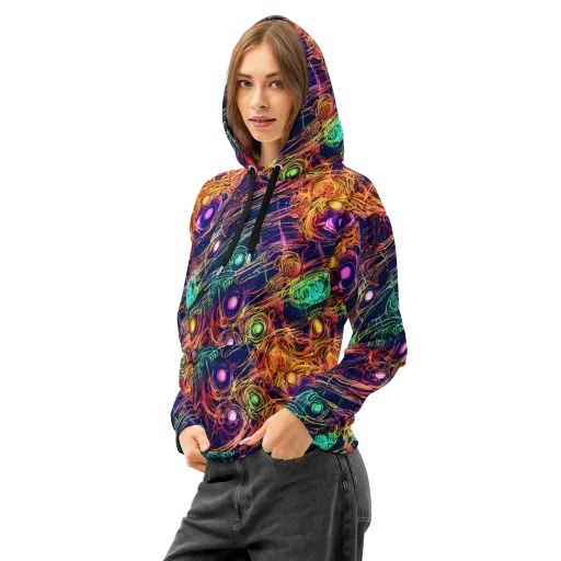 Stellar Circuit on a Cotton Hoodie