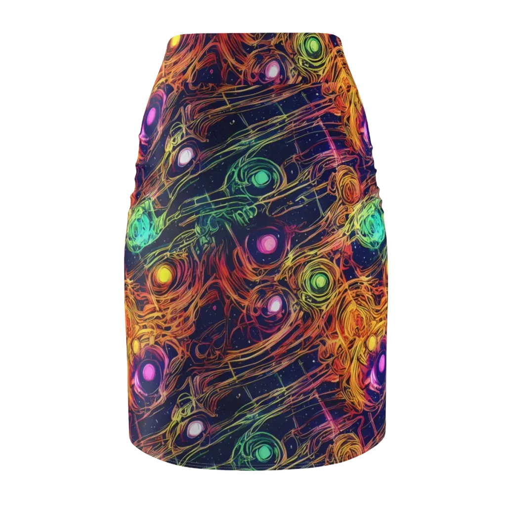 Stellar Circuit on Pencil Skirt — Back