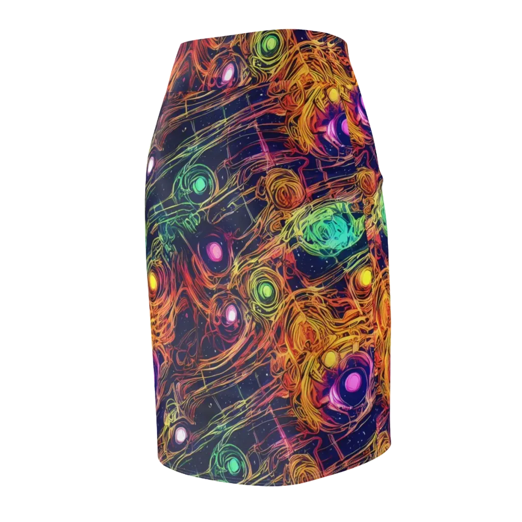 Stellar Circuit on Pencil Skirt — Back Side