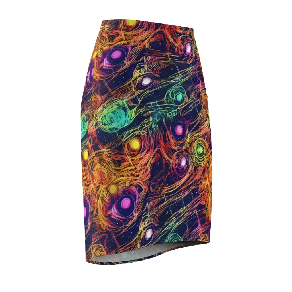 Stellar Circuit on Pencil Skirt — Front Side