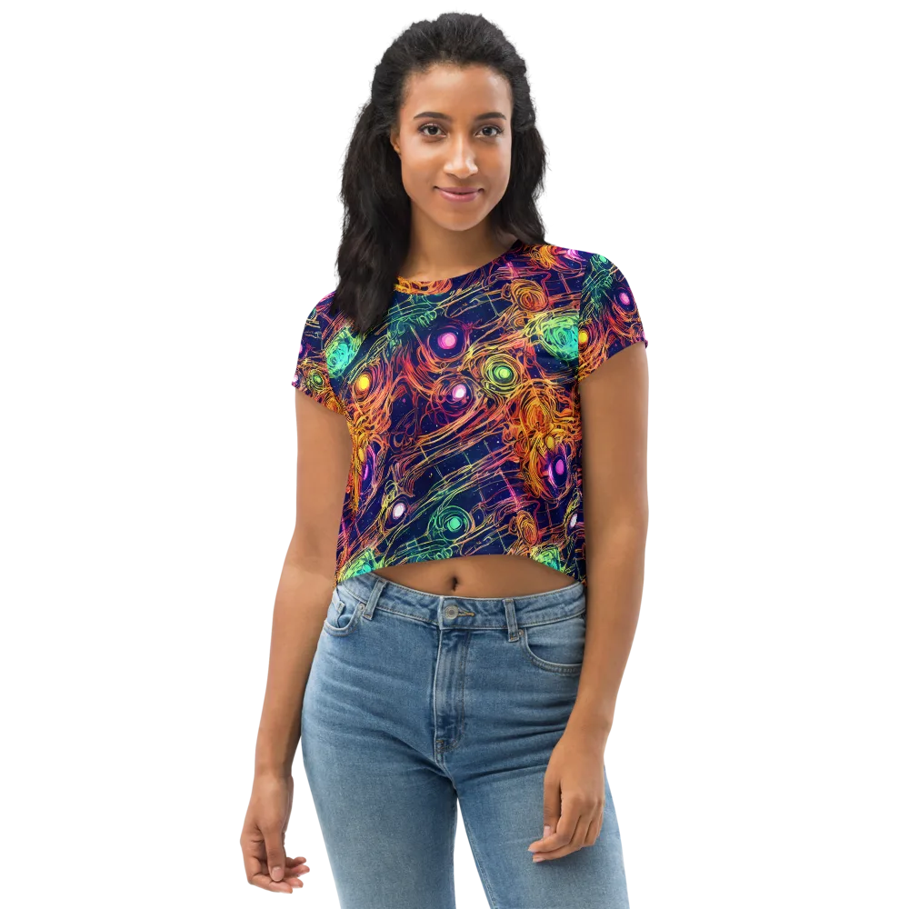 Stellar Circuit on Crop Tee — Front