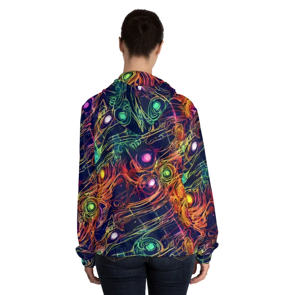 Stellar Circuit on Women's Full-Zip Hoodie — Back On Person