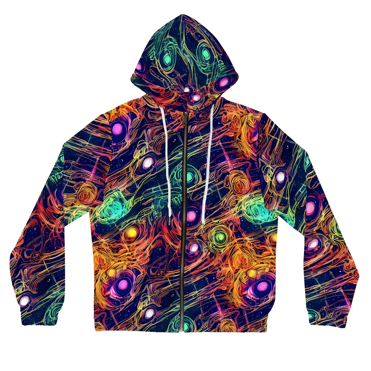 Stellar Circuit on Women's Full-Zip Hoodie — Front