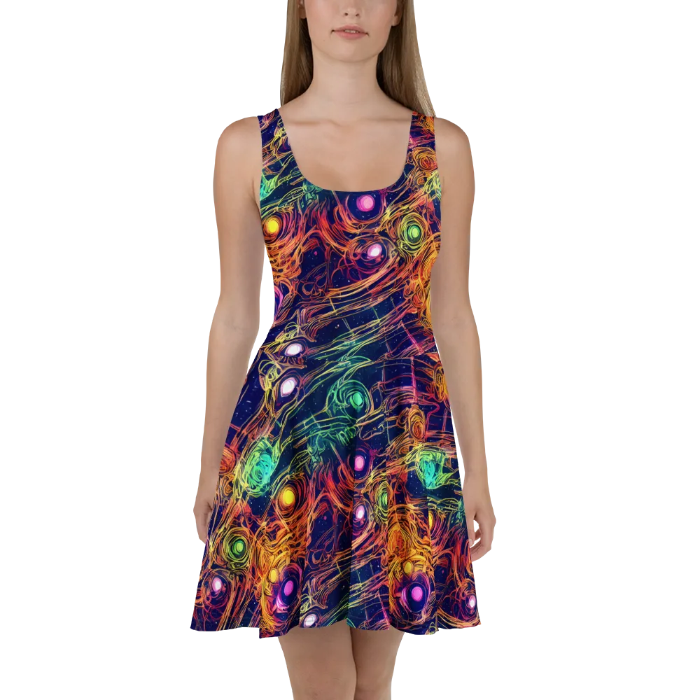 Stellar Circuit on Skater Dress — Front