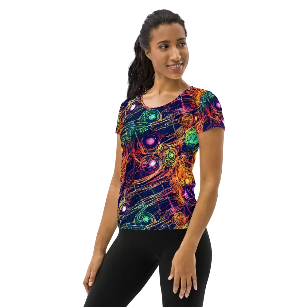 Stellar Circuit on Women's Athletic T-Shirt — Left