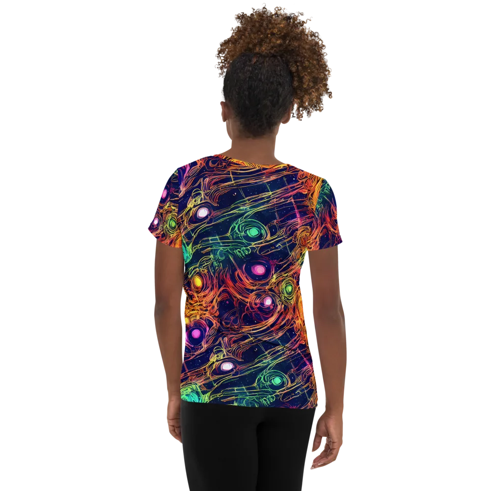 Stellar Circuit on Women's Athletic T-Shirt — Back