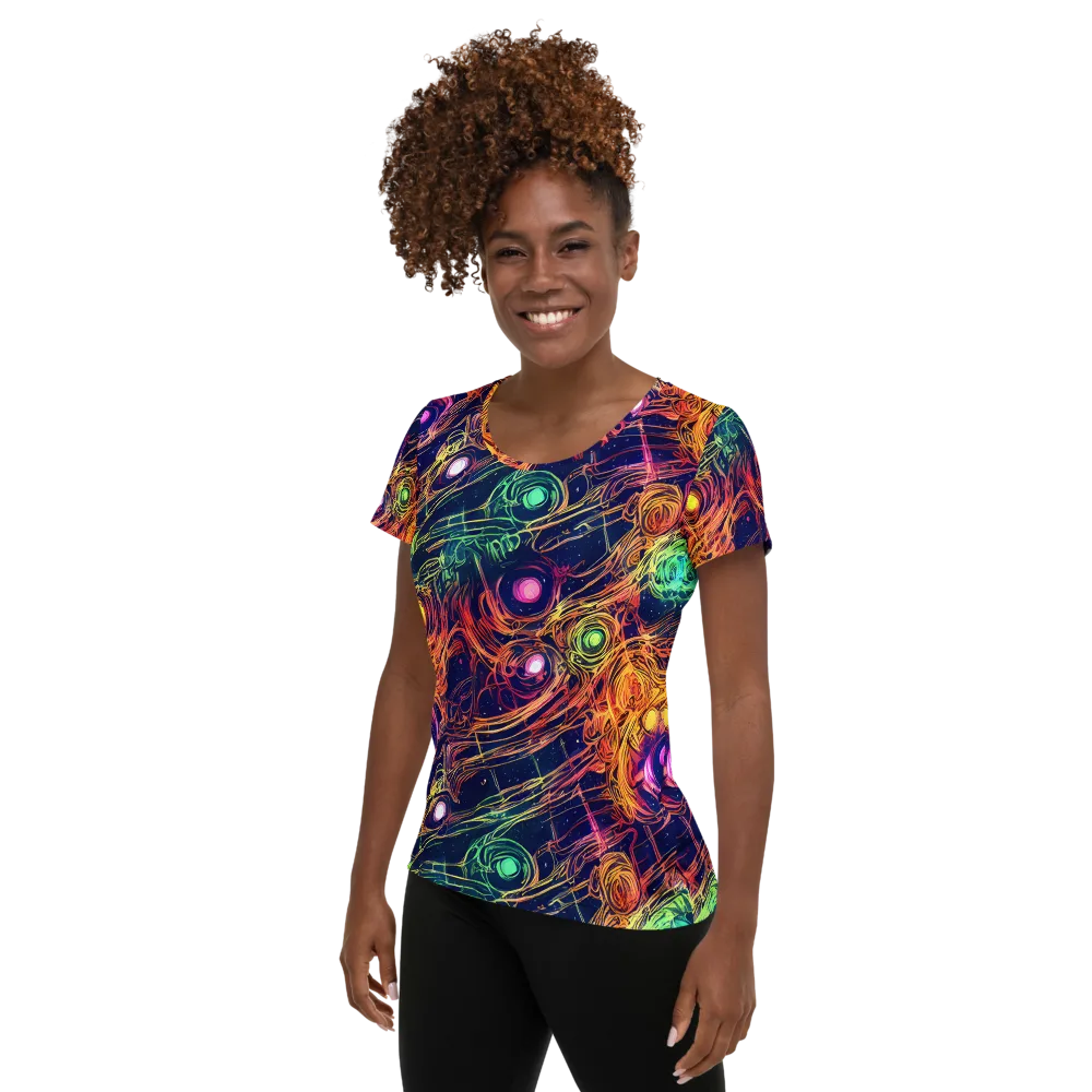 Stellar Circuit on Women's Athletic T-Shirt — Left