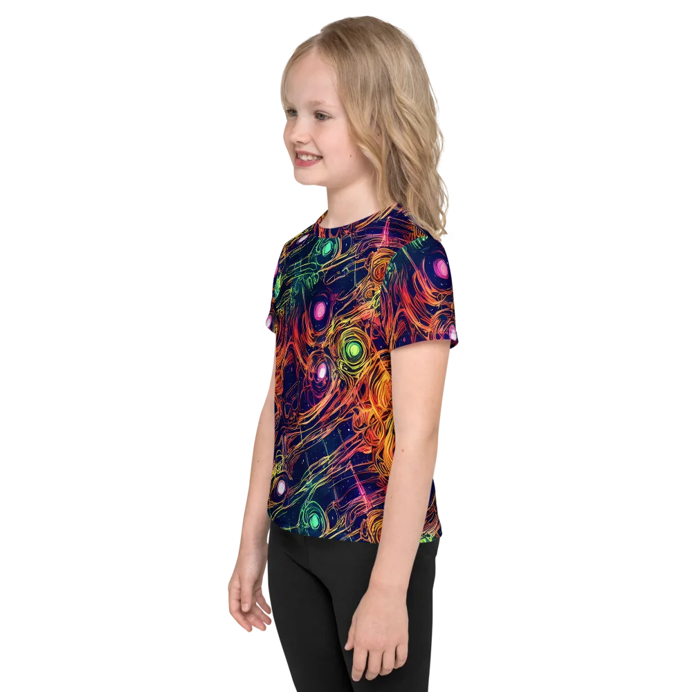 Stellar Circuit on Kids Crew Neck T-Shirt — Left