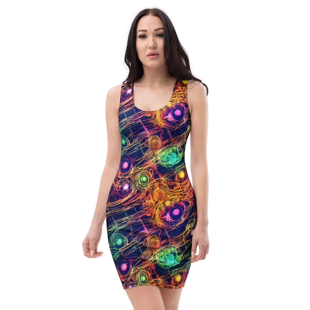 Stellar Circuit on Bodycon Dress — Front